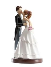 Picture of WEDDING COUPLE CAKE TOPPER KISSING L9XH17